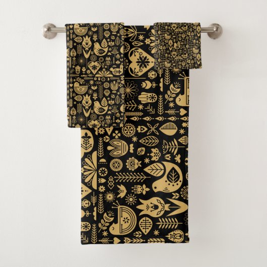 Noordse Scandinavische volkskunst Bad Handdoek (Insitu)