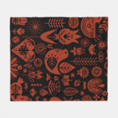 Noordse Scandinavische volkskunst Fleece Deken (Voorkant (Horizontaal))