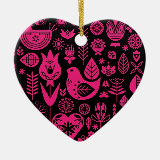 Noordse Scandinavische volkskunst Keramisch Ornament (Voorkant)