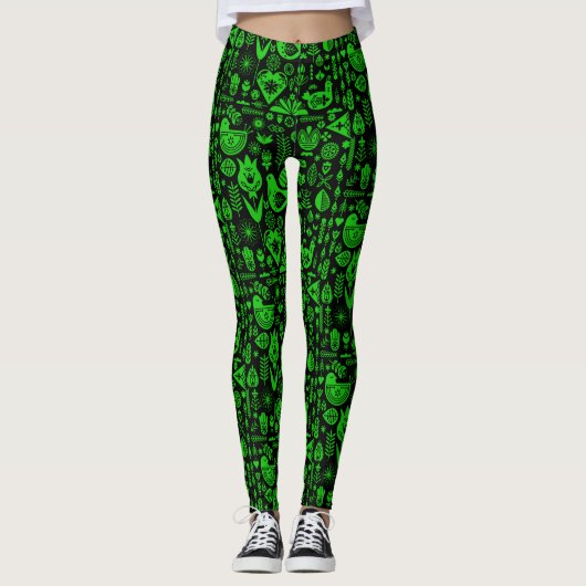 Noordse Scandinavische volkskunst Leggings (Voorkant)