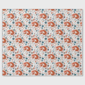 Noordse slaapvosspatroon cadeaupapier (Vlak)