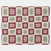 Noordse Sneeuwvlok Haakwerk Fleece Deken (Voorkant (Horizontaal))