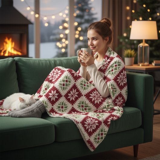 Noordse Sneeuwvlok Haakwerk Fleece Deken