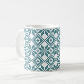 Noordse Snowflake Pattern Monogram Kerstmis Koffiemok (Voorkant links)