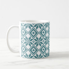 Noordse Snowflake Pattern Monogram Kerstmis Koffiemok