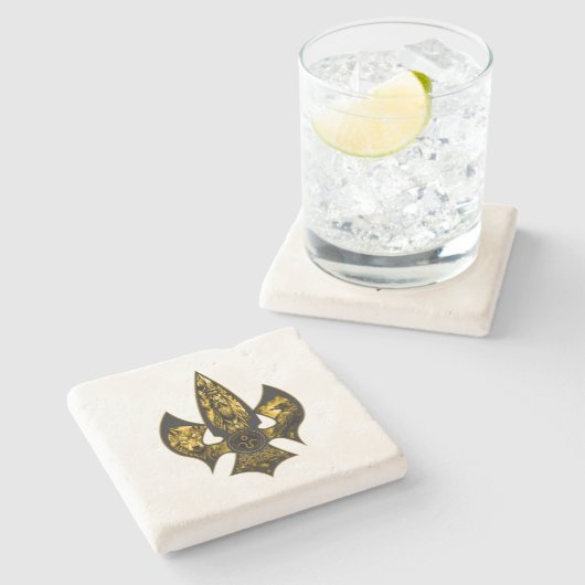 Noordse speer stenen onderzetter (Zijkant)