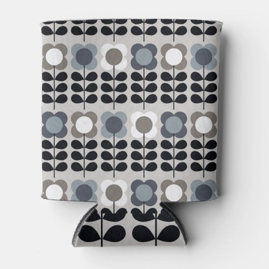 Noordse stijl, abstract bloemmotief. blikjeskoeler (Voorkant)