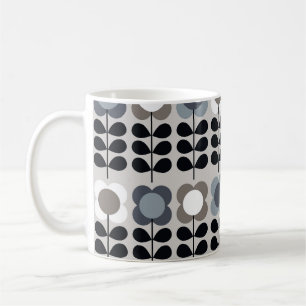 Noordse stijl, abstract bloemmotief. koffiemok