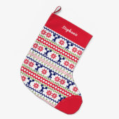 Noordse stijl cheerleader patroon Kerstmis Grote Kerstsok (Voorkant (Hangend))
