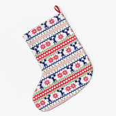 Noordse stijl cheerleader patroon Kerstmis Grote Kerstsok (Achterkant (Hangend))