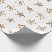 Noordse stijl folklore sterren in lichtbruin cadeaupapier (Hoek)