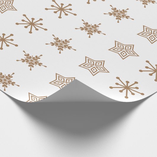 Noordse stijl folklore sterren in lichtbruin cadeaupapier (Hoek)