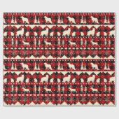 Noordse Sweater Beige Red Pset Winter Animals Cadeaupapier (Vlak)