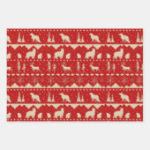 Noordse Sweater Beige Red White Winter Animals Inpakpapier Vel (Voorkant 2)