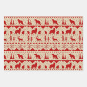 Noordse Sweater Beige Red White Winter Animals Inpakpapier Vel (Voorkant)