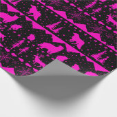 Noordse Sweater Black & Roze Fuchsia Winter Animal Cadeaupapier (Hoek)