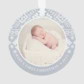 Noordse Sweater | Eerste kerstfoto baby's Ornament (achterkant)