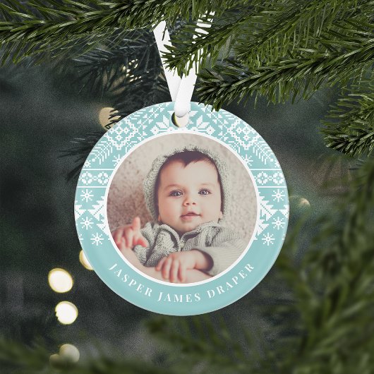 Noordse Sweater | Eerste kerstfoto baby's Ornament