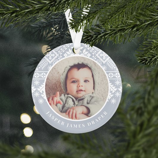 Noordse Sweater | Eerste kerstfoto baby's Ornament
