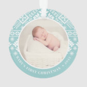 Noordse Sweater | Eerste kerstfoto baby's Ornament (achterkant)