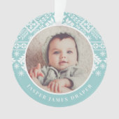 Noordse Sweater | Eerste kerstfoto baby's Ornament (voorkant)