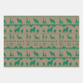 Noordse Sweater Green Black Beige Winter Animals Inpakpapier Vel (Voorkant 3)