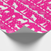 Noordse Sweater Hot Pink & White Winter Animals Cadeaupapier (Hoek)