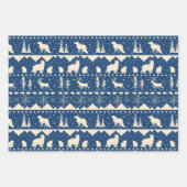 Noordse Sweater Navy Blue Beige Winter Animals Inpakpapier Vel (Voorkant)