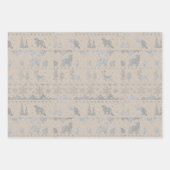 Noordse Sweater Rustic Kraft Silver Winter Animals Inpakpapier Vel (Voorkant)
