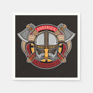 Noordse Viking krijger ADD NAME Noorse bijl Norsen Servet