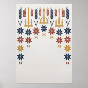 Noordse volks kunst geometrische Scandi weefsel Poster