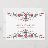 Noordse volks kunst | Kerstvakantie 3 Foto Feestdagenkaart (Voorkant)