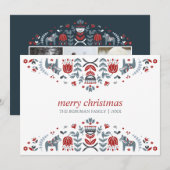 Noordse volks kunst | Kerstvakantie 3 Foto Feestdagenkaart (Voorkant / Achterkant)