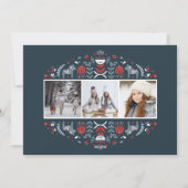 Noordse volks kunst | Kerstvakantie 3 Foto Feestdagenkaart (Achterkant)