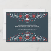 Noordse volks kunst | Kerstvakantie meervoudige fo Feestdagenkaart (Achterkant)