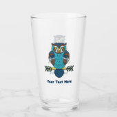 Noordse volks kunst uil glas (Achterkant)