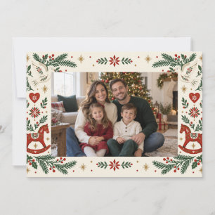 Noordse volksfamilie Kerst foto Kaart