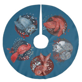 Noordse volkskunst, bosdieren, kerstboom rok