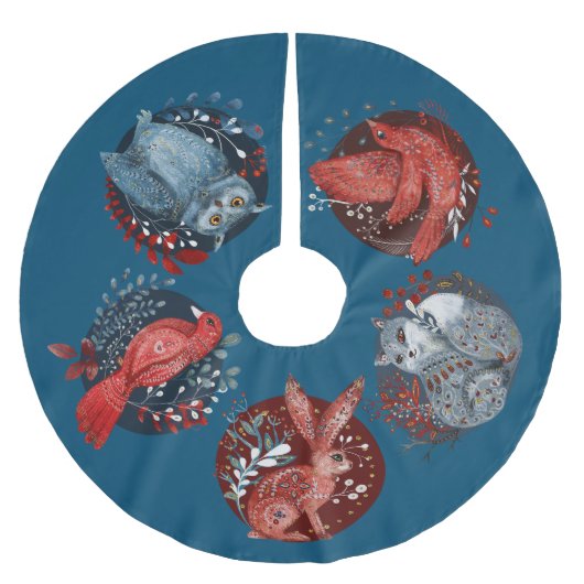 Noordse volkskunst, bosdieren, kerstboom rok (Voorkant)