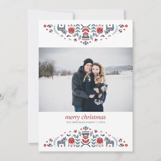 Noordse volskunst | Kerstvakantie foto Feestdagenkaart (Voorkant)