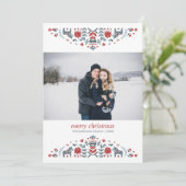 Noordse volskunst | Kerstvakantie foto Feestdagenkaart (Staand voorkant)