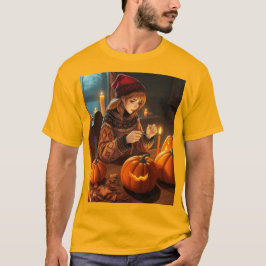 Noordse vrouw met Jack-O-Lanterns T-shirt