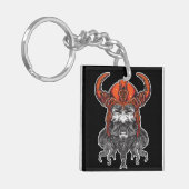 Noordse Walhalla Viking Illustratie Kunst Sleutelhanger (Voorkant Links)