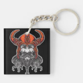 Noordse Walhalla Viking Illustratie Kunst Sleutelhanger (Achterkant)