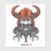 Noordse Walhalla Viking Illustratie Kunst Sticker (Vel)