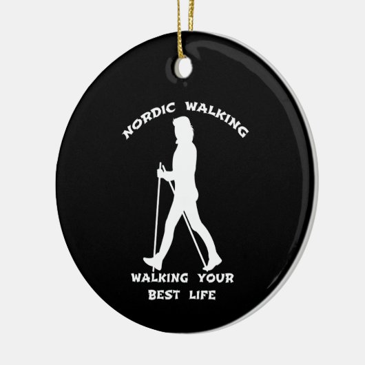 Noordse Walking Alternate Black and White Sides Keramisch Ornament (Links)