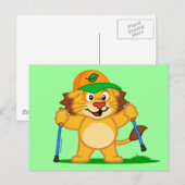 Noordse Walking Lion Briefkaart (Voorkant / Achterkant)