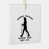 Noordse wandeling - Zwarte zijde en witte zijde Keramisch Ornament (Rechts)