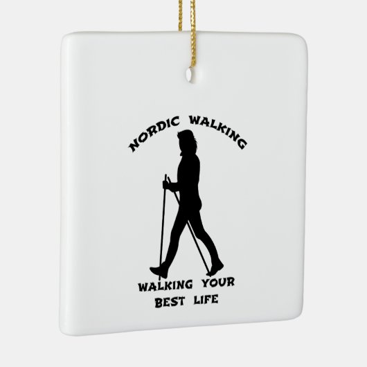 Noordse wandeling - Zwarte zijde en witte zijde Keramisch Ornament (Rechts)