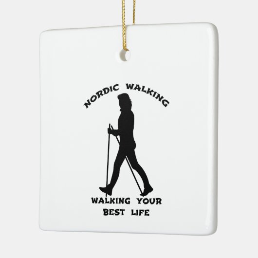 Noordse wandeling - Zwarte zijde en witte zijde Keramisch Ornament (Links)